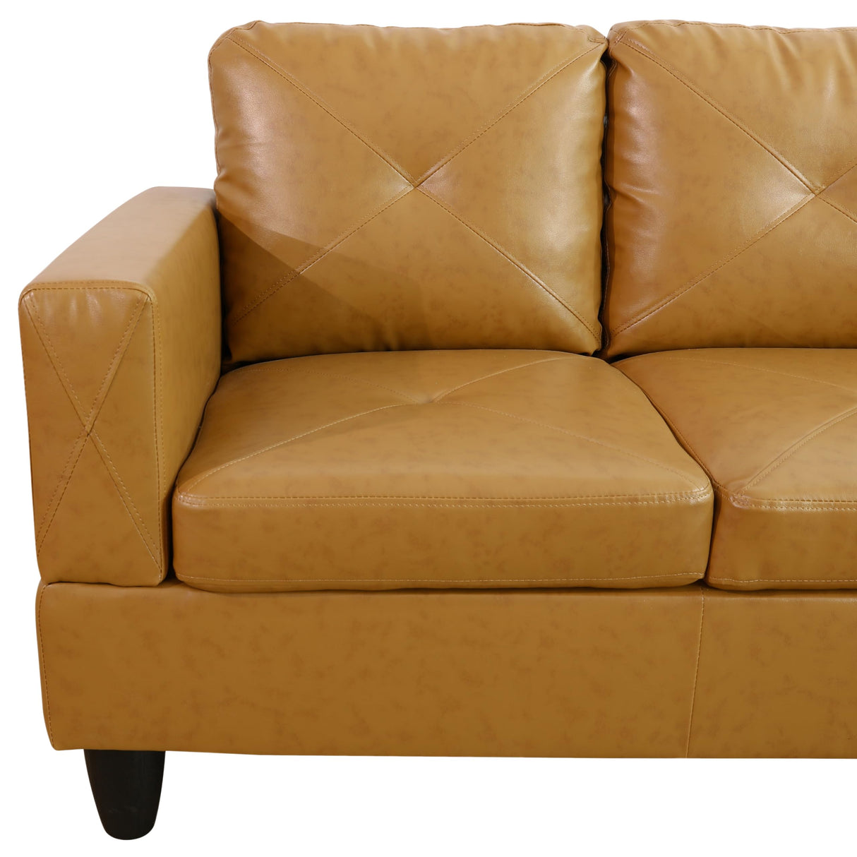 NicBex L Shaped Couch Sectional Couches for Living Room Morden Sofa Couch Faux Leather Futon Sofa Bed with Chaise and Back Cushions for Reception Room and Apartment, Ginger NicBex