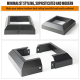 Wocepu 4 pcs 4x4 (Actual: 3.5"x3.5") Aluminum Deck Post Base Cover, for Deck railings, Stairs, Patios, Porches Split Deck Post Skirt (Black) WOCEPU