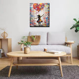 Tucocoo Love Balloon Paint by Number for Adults, DIY Digital Oil Painting Kits on Canvas with Brushes and Acrylic Pigment, Banksy Little Girl Street Artwork for Home Decor 16x20 inches (Frameless) Tucocoo