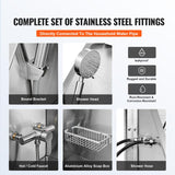 VEVOR 50" Pet Dog Bathing Station w/Stairs, Professional Stainless Steel Dog Grooming Tub w/Soap Box, Faucet,Rich Accessory, Dog Bathtub for Large,Medium,Small Pets, Washing Sink for Home Right VEVOR