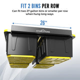 Storlutions Overhead Garage Storage Rack - For 16"-24" Stud Spacing Garage Racks -1.8mm Alloy Steel Garage Overhead Storage Racks - Garage Hanging Storage Rack Expandable to 5 Rows for Storage Bins Storlutions