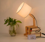 ELINKUME Cute Desk Lamp,Unique Table Lamps,Wood Bedside Table Lamp Fun Funky Person Lamp Wooden Robot Cute Lamps for Bedrooms ELINKUME