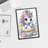 JISHSHAY Diamond Art Notebook Journal Diamond Painting Note Book Gem Art Sketchbook Gem Painting Diary Mosaic Kits for Adults Blank Notebook with Special Shaped 14.5×21cm/5.7×8.26in Unicorn JISHSHAY