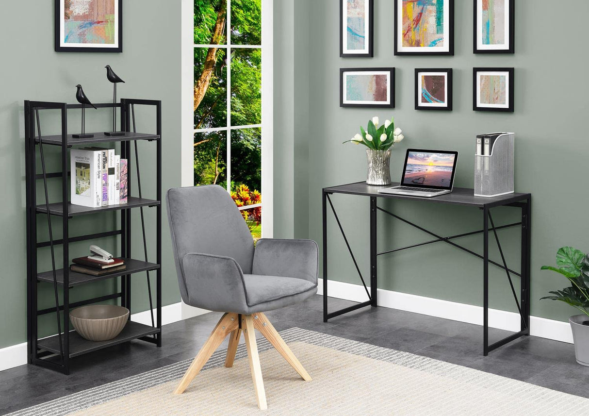 Convenience Concepts Xtra Folding Desk, Charcoal Gray/Black Convenience Concepts