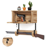 Gun Rack Wall Mount Hold Up Displays,Horizontal Gun Racks for Wall, Pistol Rack Stand,Shotgun Holder, Rifle Wall Mount,Gun Hardwood Hanger Miratino