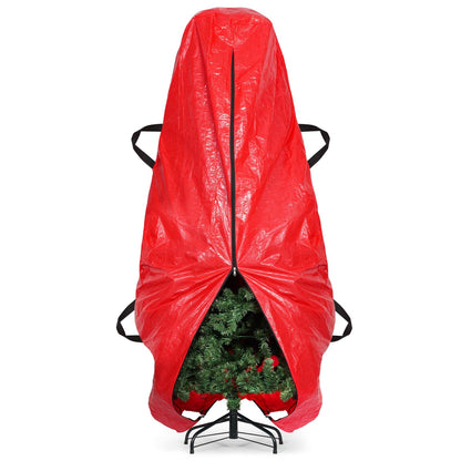 BALEINE Upright Christmas Tree Storage Bag, 7.5 ft Tear Resistant PE Material Christmas Tree Bag with 4 Reinforced Handles for Xmas Holiday (Red)