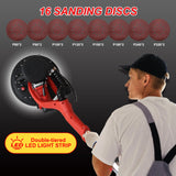 Drywall Sander, 850W Electric Drywall Sander with Vacuum Dust Collection, 7.2A Floor and Popcorn Ceiling Removal Tool, 6 Variable Speed 900-1800RPM, 16 Sanding Discs,Pure-Copper Motor, IP20 Waterproof SFESGRER