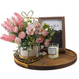 11.5 Inches Round Wood Tray,Coffee Table Tray for Home Decor, Acacia Wooden Serving Tray, Decorative Tray for Kitchen Dining Room,Candle Tray Appetizer Charcuterie Board,Tablas de Madera para decorar Misecrisa