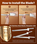 HK Cordless Electric Knife for Carving Meats, Poultry, Bread, Crafting Foam & More, Included Dual 304 Stainless Steel Blades, Fork, Foldable Cutting Board HK