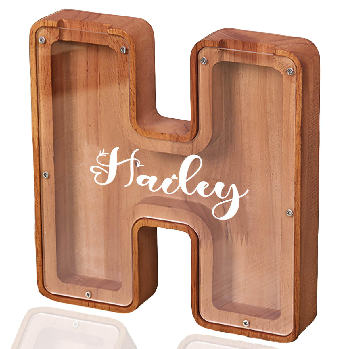 Custom Wooden Piggy Bank, Laser Engraved Name Coin Bank, Personalized Letter Money Bank,Customized Wood Toy for Kids, Birthday for Boys and Girls. Blireana