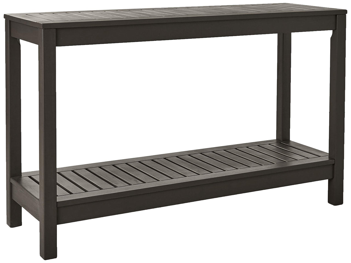 Cambridge Casual Solid Wood Alfresco Outdoor Console Table – Dark Brown Finish – Durable and Stylish Accent Plant Table for Patio, Deck, Porch, Garden, and Outdoor Spaces Cambridge Casual