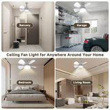 MOTCTQVD Ceiling Fans with Lights and Remote, Ceiling Fan Light 3000K-6000K 3 Colors Dimmable, Modern Ceiling Fan with Light, 1000 Lumens LED Ceiling Fans for Bedroom Garage Kitchen Living Room MOTCTQVD