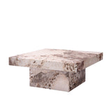 Acme Fultan Contemporary ECC/Wood Square Coffee Table in Beige Engineered Stone Acme