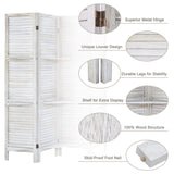 AMBITION LAND Room Divider with Shelves, Privacy Screen, Room Dividers and Folding Privacy Screens, 6 Panel Wood Temporary Wall Partition Separation Separator, Coconut AMBITION LAND