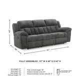 Signature Design by Ashley Frohn Contemporary Manual Reclining Sofa, Gray Signature Design by Ashley