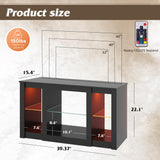 WLIVE TV Stand for 43 Inch TV, Modern Entertainment Center with LED Lights & Adjustable Glass Shelves, Sturdy Media Console for Living Room, Bedroom,Gaming (Black) WLIVE