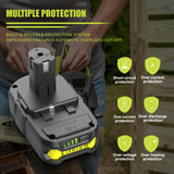 BECDXPal 2 Pack 4.0Ah Replacement for Ryobi 18V Battery P108 Li-ion Replacement for Ryobi 18V ONE+ Battery Compatible with Ryobi P102 P108 P103 P105 P107 P109 P104 18Volt Power Cordless Tools BECDXPal