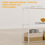 TIQLAB Small Entryway Table, 29.5" Narrow Console Table with Shelves, Sofa Table, Couch Table, Side Table, Entry Table for Hallway, Living Room, Small Space, White TIQLAB