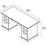 kathy ireland Home by Bush Furniture Bush Furniture WC65566-03K Bennington Executive Desk, Harvest Cherry Bush Business Furniture