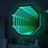 Infinity Hexagon Mirror, Remote Control LED Tunnel Lamp, Multicolor Tunnel Lamp Infinity Light Wall Hanging Lights, Infinity Mirror Art Light Night Light with Multi Color Changing Light,30cm/11.81in WoodArtSupply