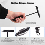 Glarks 6Pcs Welding Slag Removal Tool Set, Include 10'' Welding Chipping Hammer with Coil Spring Handle, Wire Brush, 10'' Welding Plier and 2Pcs Stainless Steel Metal Sheet Thickness Gauges Glarks