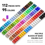 Shuttle Art 117 PCS Small Block Polymer Clay Kit, 95 Unique Colors & Extra Basic Colors, 5 Modeling Clay Tools, Non-Toxic, Non-Sticky, DIY Art Craft Gift for Kids Beginners Shuttle Art