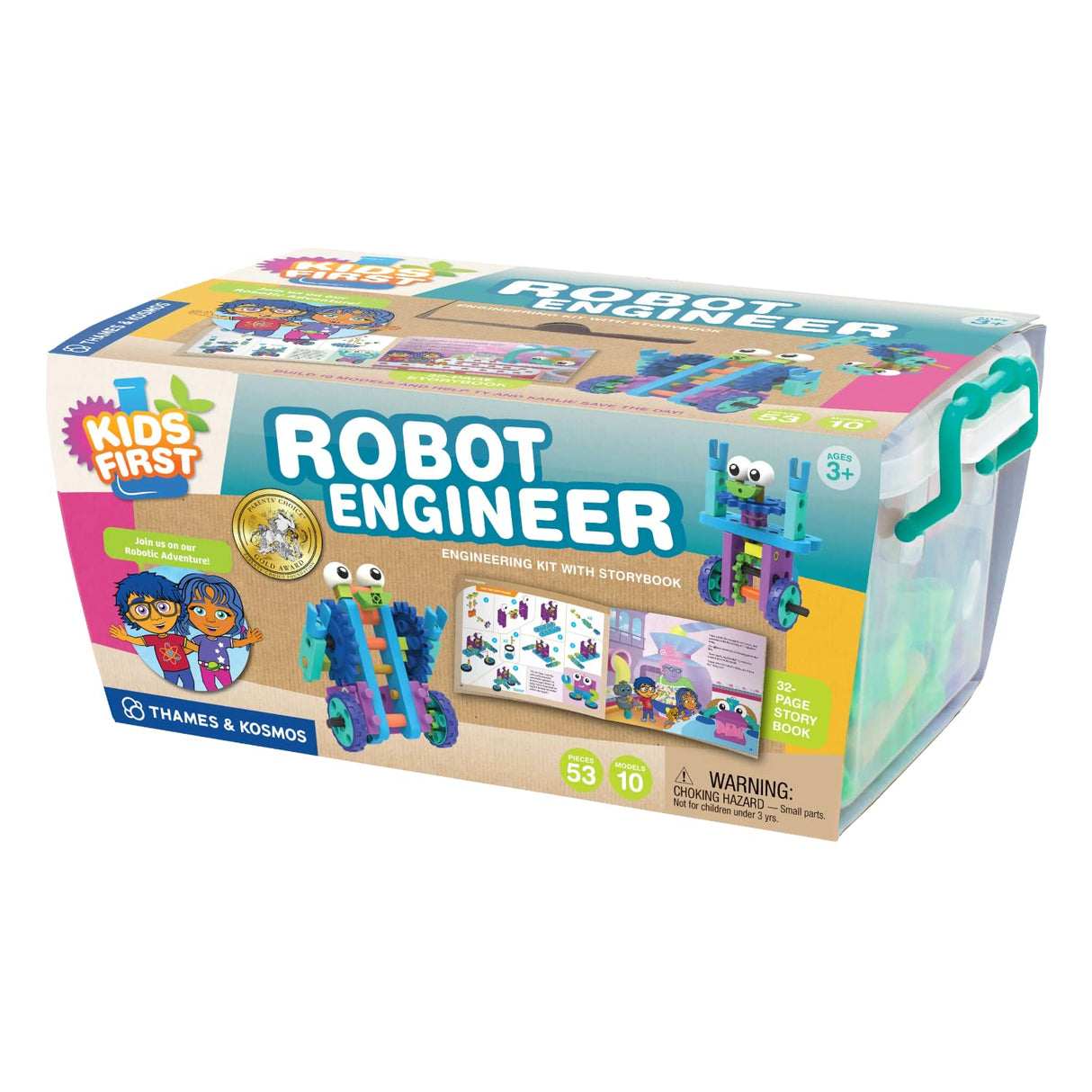 Thames & Kosmos Kids First Robot Engineer STEM Experiment Kit for Young Learners | Build 10 Non-Motorized Robots | Play & Learn with Storybook Manual | Parents’ Choice Gold Award Winner Thames & Kosmos