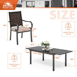 SUNSHINE VALLEY 9 Piece Wicker Patio Dining Sets, Outdoor Dining Sets for 8, 1 Expandable Metal Dining Table & 8 Patio Dining Chairs with Cushion All Weather Outdoor Table and Chair Sets for Backyard SUNSHINE VALLEY