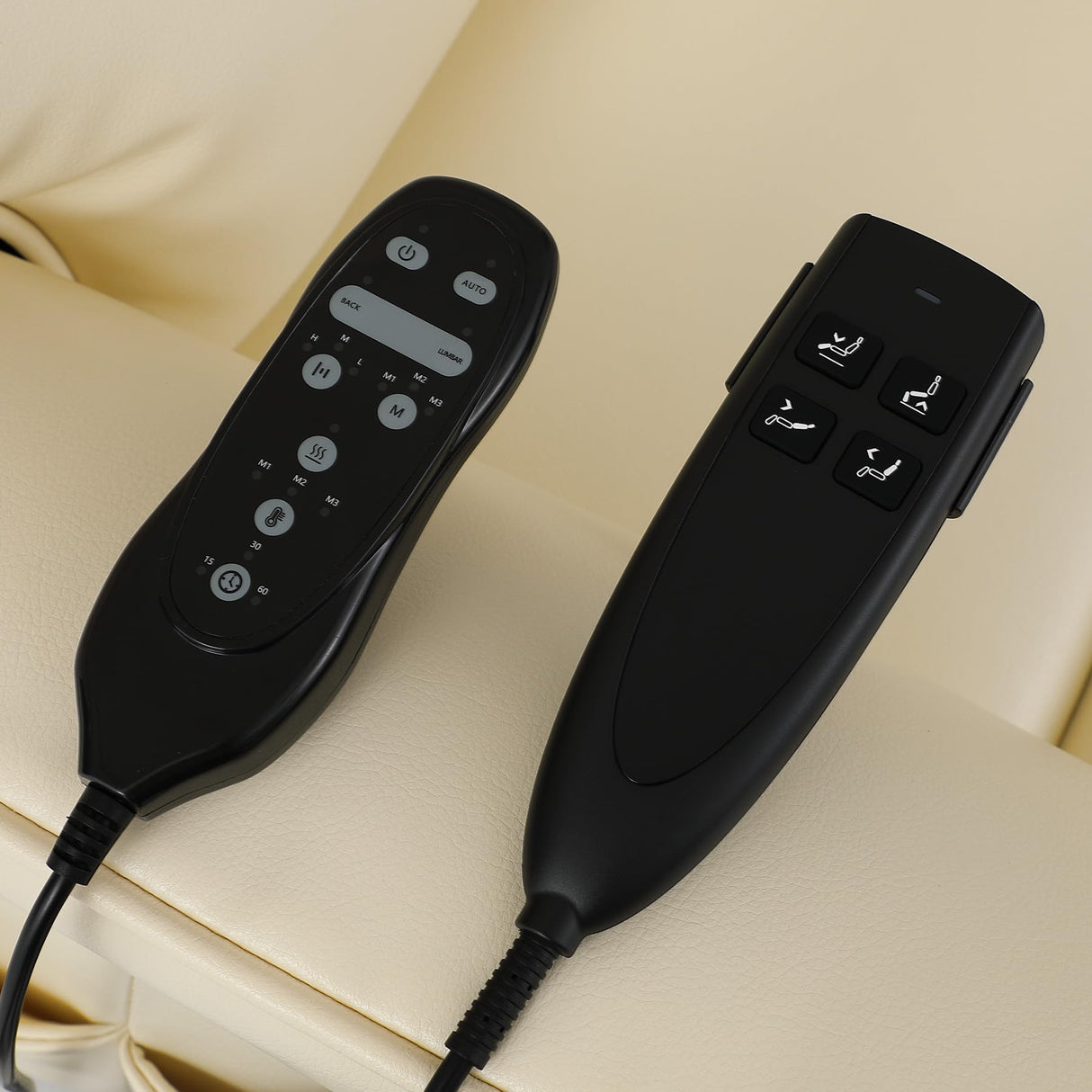 DYNOX 300 LBS Power Lift Recliner Chair for Elderly, Small Size Dual Motor Lay Flat Infinite Positions Recliner with Heat, Massage & USB Charging Port (9188S,Faux Leather,Cream White) DYNOX