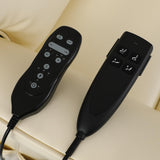 DYNOX 300 LBS Power Lift Recliner Chair for Elderly, Small Size Dual Motor Lay Flat Infinite Positions Recliner with Heat, Massage & USB Charging Port (9188S,Faux Leather,Cream White) DYNOX