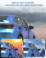 EV Charger Extension Cable, 21ft 32Amp J1772 Extension Cable Compatible with 110V-240V SAE J1772 EV Chargers, Suitable for J1772 EVs/PHEVs, Level 1/ Level 2 IP66 Car Charger Extension Cord with Bag SEGUMA