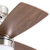 Honeywell Ceiling Fans Barcadero Modern 44 Inch Ceiling Fan with Light, Pull Chain LED Indoor Fan with 3 Blades, Maple and Brown Maple Blade Finish Options, Brushed Nickel (50616-01) Honeywell Ceiling Fans