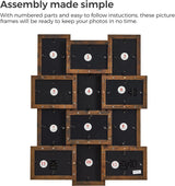 SONGMICS Collage Picture Frames, 4x6 for Wall Decor Set of 12, Multi Family Photo for Gallery Decor, Hanging Display, Assembly Required, Rustic Brown SONGMICS