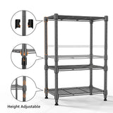 MZG 450 lbs Steel Storage Shelving 3-Tier Utility Shelving Unit Steel Organizer Wire Rack for Home,Kitchen,Office (11.8" D x 17.7" W x 26.3" H) M MZG