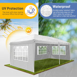 VINGLI 10x20 ft Pop Up Canopy Tent with 6 Sidewalls, Canopy 10x20 with Carry Bag, Outdoor Gazebo Canopy Tent Camping Tent, Patio Event Tent Outdoor Canopy Commercial Canopy(White) VINGLI