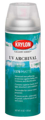 Krylon K01378000 Gallery Series UV Archival Varnish Aerosol Spray, Matte, 11 Ounce Krylon
