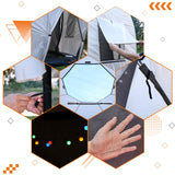 jumpfly Trampoline Round Tent(Tent ONLY) Fits 12FT Frame 8 Curved Poles with LED Lights Trampoline Accessories - Wear-Resistant - Black jumpfly