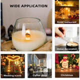 Ziosxin 60set Cherry Wood Candle Wick,Thicken Wood Wicks for Candles-Long Lasting Flame-Easily Burn,Candle Cores with 60pcs Stand and 60pcs Glue Dot,60pcs Warning Label for Candle Making Ziosxin