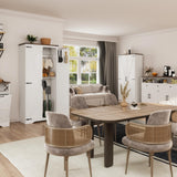 Befrases 72" H White Tall Farmhouse Storage Cabinet with Adjustable Shelves, Large Pantry Organize with 2 Barn Doors, Freestanding Cabinet for Kitchen, Garage, Basement, Living, Utility Room Befrases