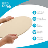 BIRDROCK HOME Pizza Stone for Oven and Grill | 16" Cordierite Baking Stone for Cooking, Bread, Pie, BBQ | Indoor - Outdoor | Grill, Smoker, Toaster Use | Ceramic Sheet for Crispy Crust (Round) BIRDROCK HOME