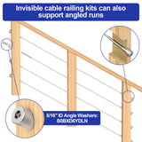 BLIKA 20 Pairs 4"x4" Invisible Cable Railing Kit, 1/8" Invisible Receiver and Swage Stud End for 2"x2", 4"x4" Wood/Metal Posts, 1/8" Cable Railing Hardware, Invisible Cable Railing Hardware BLIKA