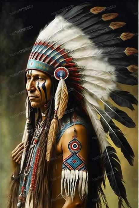 RMSGOZO 5D Native American Diamond Painting Kits - Indians Full Round Diamond Crystal Art Craft Kits for Adults, for Wall Decor & Living Room Decor Gifts (12 X 16 Inch) RMSGOZO