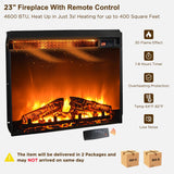 OKD Farmhouse Fireplace TV Stand for 70 Inch TV, 34" Tall Highboy Entertainment Center w/Electric Fireplace, Rustic Media Console w/Sliding Arched Door for Living Room,Antique White OKD