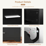 Alohappy 6 Drawer Dresser with Charging Station and LED Lights, Chest of Drawers with Open Storage Cubby, 55" Long Dresser, Modern Wood Dresser for Bedroom, Living Room, Entryway(Black) Alohappy