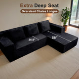 Nigoone Cloud Sectional Sofa, Boneless Couch for Living Room, No Assembly Required, Deep Seat, Modern Minimalist Modular Couch, Free Combination, 103" L-Shape with Chaise, Plush Corduroy, Right Nigoone