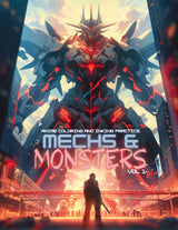 Anime Coloring and Inking Practice: Mechs & Monsters Volume 1: Colouring and shading basic exercise book for all ages, adult, teen and kids, to all skill levels beginner to expert WoodArtSupply