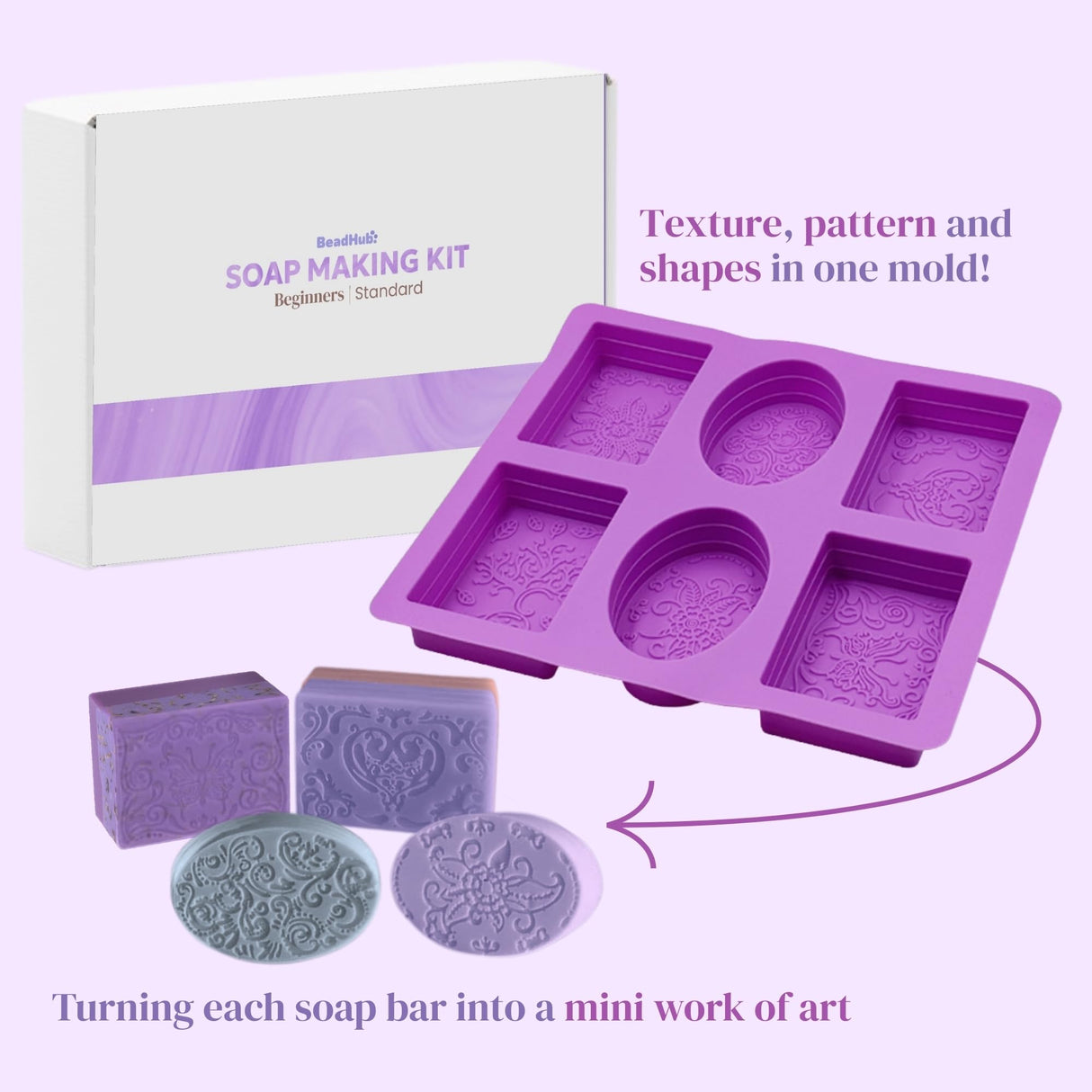 Soap Making Kit for Beginners | 3LBS Melt & Pour Soap Base - Shea Butter & Clear Glycerin, Silicone Soap Molds, Scent Fragrances, Colors, Soap Making Tools & Supplies, Adults DIY Soap Kit (Standard) BeadHub