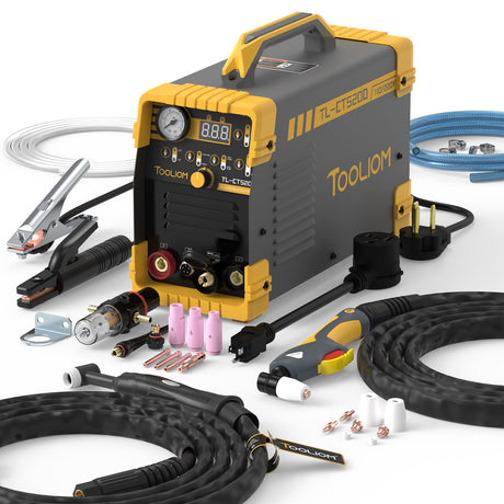 TOOLIOM 3 in 1 Cut/TIG/Stick Welder 50A Air Plasma Cutter 200A TIG and 200A Stick Welder Portable Welding Machine Dual Voltage 110&220V TOOLIOM