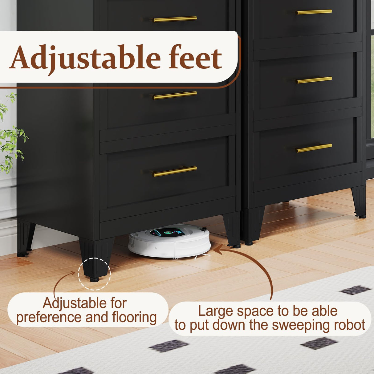 KAIFAM Metal Dresser, Black Small Dresser for Bedroom, 34.25" H Dressers & Chests of Drawers, 3 Drawer Dressers for Living Room, Entryway, Hallyway (Black, 3 Drawers) KAIFAM