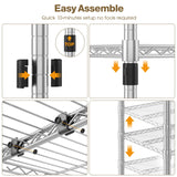 Himimi Storage Shelves-5 Tier Heavy Duty Wire Shelving Unit with Leveling Feet, 1500LBS Adjustable Metal Shelves Organizer for Kitchen Garage Pantry Laundry, 60" W*14" D*72" H, Silver Himimi